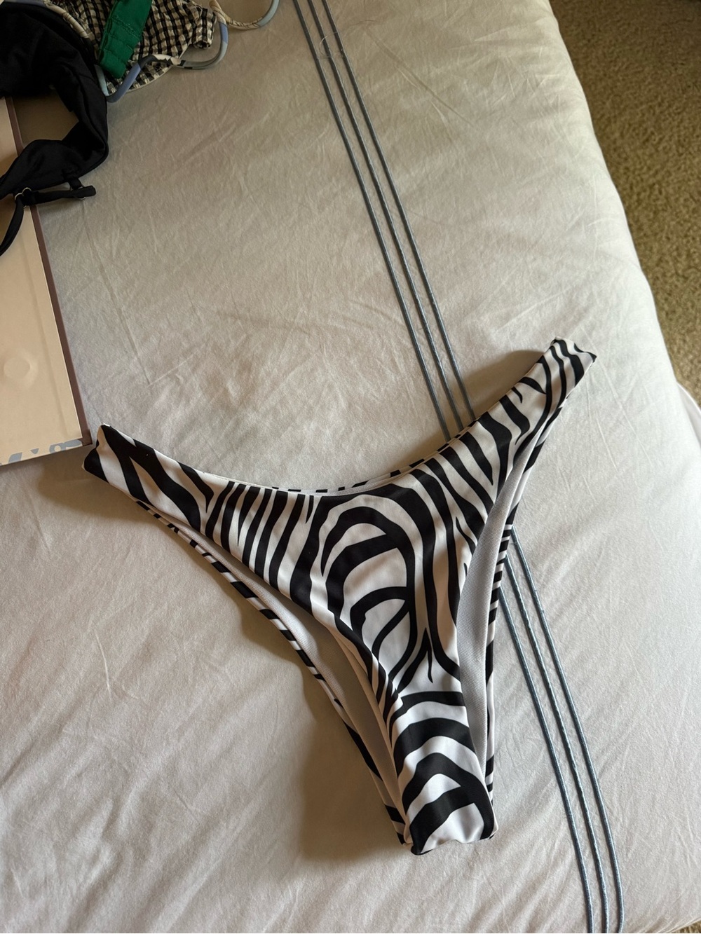 Zebra Print Bikini Bottom - Black & White